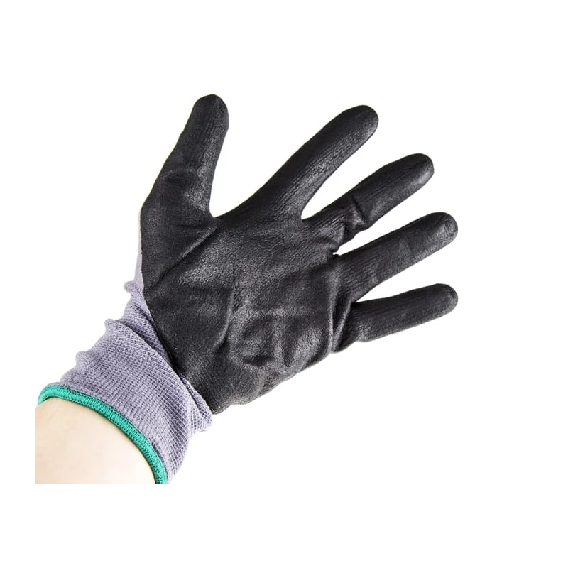 Polyco Healthline Polyflex Plus Grey Nitrile Foam Coated Work Gloves, Size 8, 6 Gloves per Pack 8008