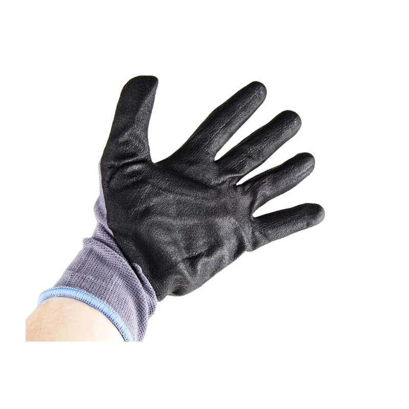 Polyco Healthline Nitrile Foam Coated Work Gloves, Size 9, Black Blue Brown Pink Red White Yellow, 6 Gloves Set 8009