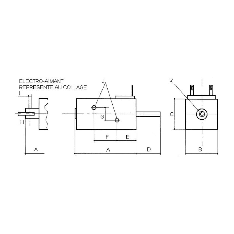 Mecalectro Heavy Duty Single-Acting Linear Solenoid 24V 12N Force 7mm Stroke 42mm Length 30mm Width Model 856AA52