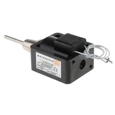 Mecalectro Linear Solenoid 230V AC Push Pull 23W 79mm Length D8230185