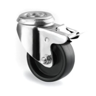 Tente Braked Swivel Castor, 40 kg Load Capacity, 50 mm Wheel Diameter, Polypropylene Wheel Material 1475POO050P30-11