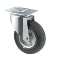 Tente Swivel Castor, 100 kg Load Capacity, 125 mm Solid Rubber Wheel, Pressed Steel Frame, Roller Bearing 3470DYR125P62