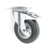 Tente Braked Swivel Castor, 135 kg Load Capacity, 160 mm Solid Rubber Wheel, Pressed Steel Frame, Model 3377DVR160P63