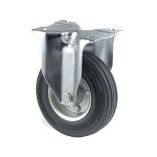 Tente Fixed Castor with 100 kg Load Capacity, 160 mm Diameter, Solid Rubber Wheel, Pressed Steel Frame, Model 3478DVR160P63
