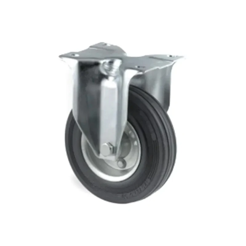 Tente Fixed Castor with 100 kg Load Capacity, 160 mm Diameter, Solid Rubber Wheel, Pressed Steel Frame, Model 3478DVR160P63