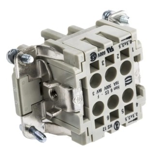 HARTING Heavy Duty Power Connector Insert 10A Han ES Series Female 6 Contacts 500V 09330062716