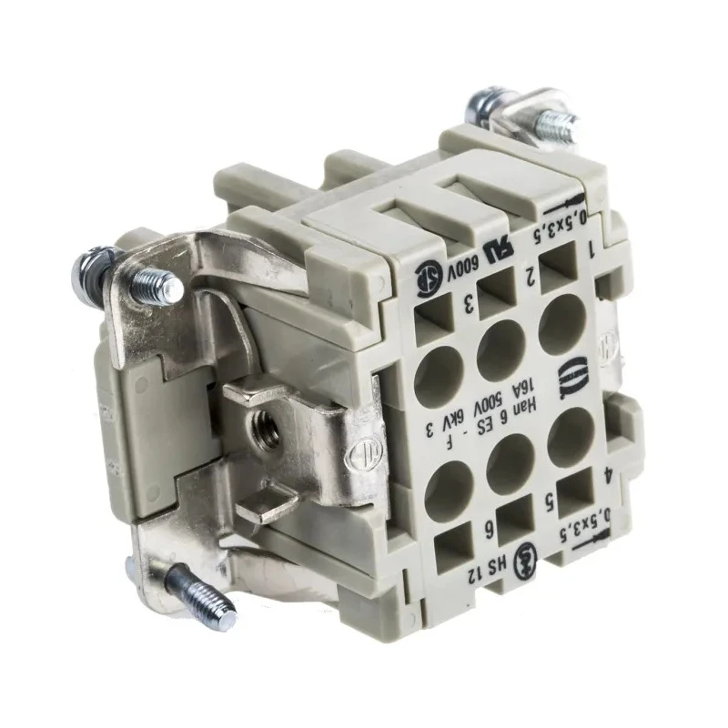 HARTING Heavy Duty Power Connector Insert 10A Han ES Series Female 6 Contacts 500V 09330062716