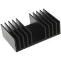 RS PRO Aluminium Universal Rectangular Heatsink Black Anodised 1.2K/W 37 mm Height 75 mm Length 120 mm Width 271-858