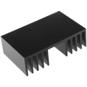 RS PRO Aluminium Universal Rectangular Heatsink Black Anodised 1.2K/W 37 mm Height 75 mm Length 120 mm Width 271-858