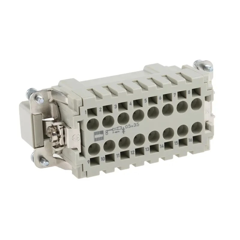 HARTING Heavy Duty Power Connector Insert 16 Contacts 16A 500V Han ES Series Male Mount Cable 09330162616