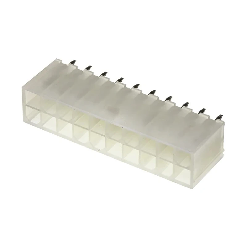 Molex Mini-Fit Jr Series Vertical Through Hole PCB Header, 20 Contacts, 9A Current, 4.2 mm Pitch, 2 Row, Shrouded 39-28-1203