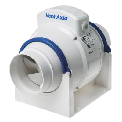 Vent-Axia ACM In Line Mount Duct Fan 256 m³/h Airflow 23 dBA Noise Level Duct Size 100 mm ACM100