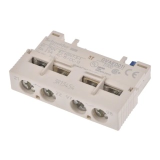 Schneider Electric Auxiliary Contact Block 2 Contact 1 NO/1 NC TeSyS GV DIN Rail 65 A 400V GVAED011