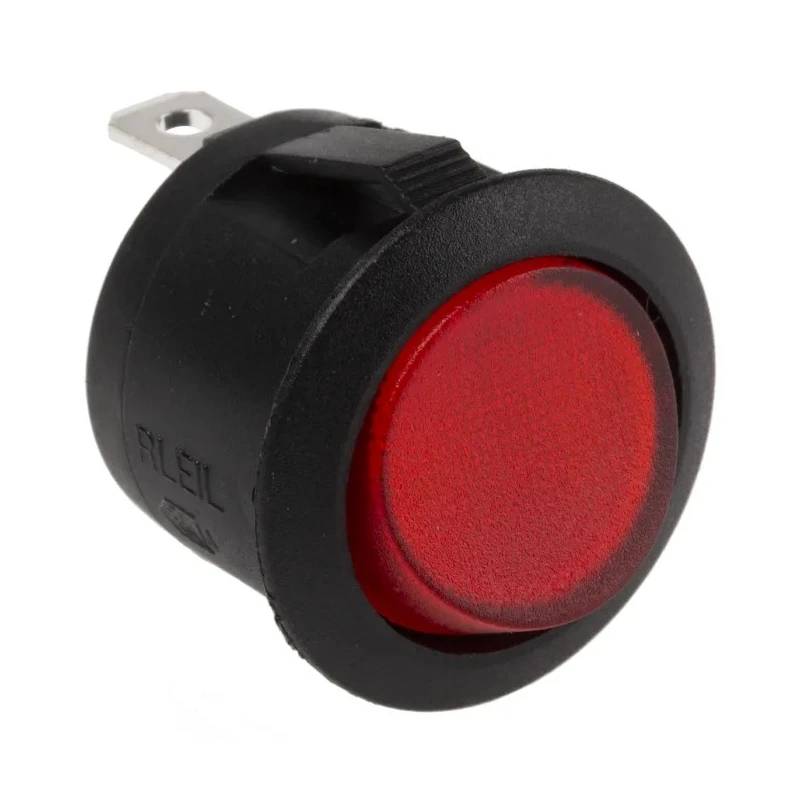 RS PRO Illuminated SPST On-Off 10A Panel Mount Rocker Switch Nylon Housing Red Actuator 273-003