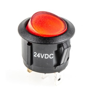 RS PRO Illuminated SPST Red On-Off Rocker Switch Panel Nylon Housing Quick Connect Terminals 273-025
