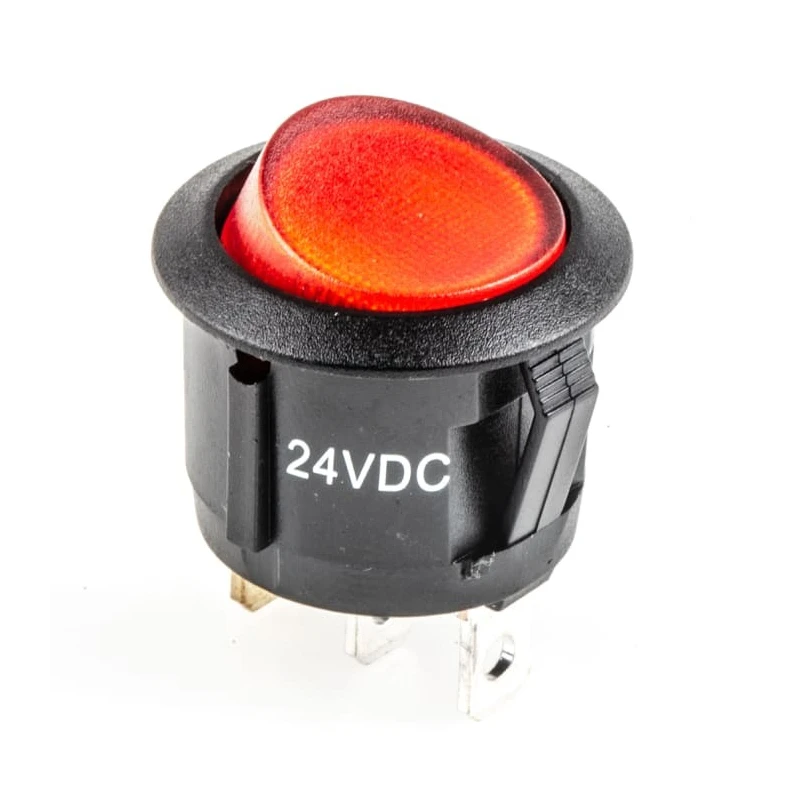 RS PRO Illuminated SPST Red On-Off Rocker Switch Panel Nylon Housing Quick Connect Terminals 273-025