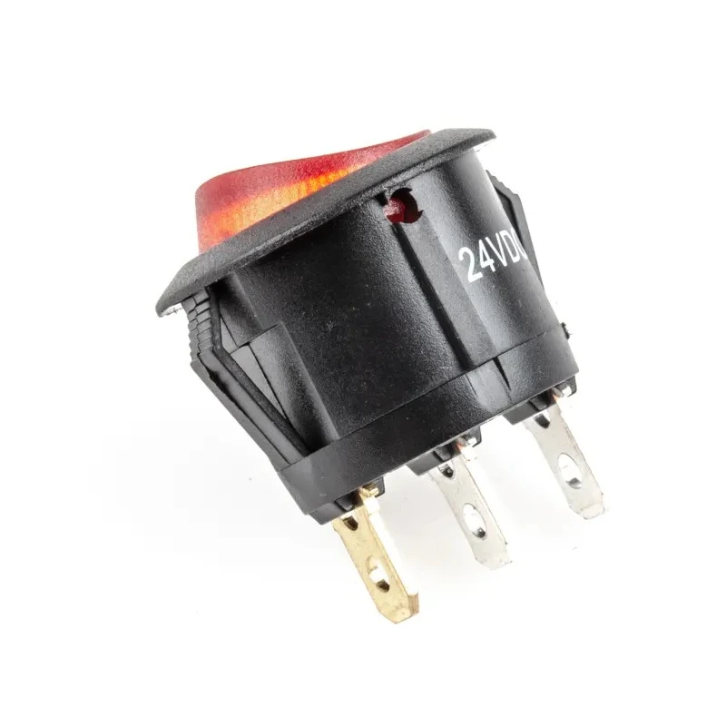 RS PRO Illuminated SPST Red On-Off Rocker Switch Panel Nylon Housing Quick Connect Terminals 273-025