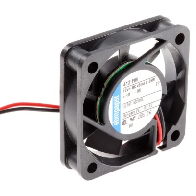 ebm-papst 400 F Series Square Frame Axial Fan, 12V DC, 6 m³/h Air Flow, 500 mW Power Consumption, 4300 RPM 412FM