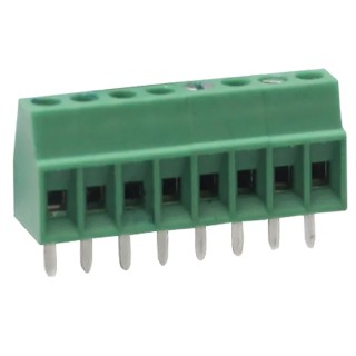 RS PRO PCB Terminal Block 8-Contact 2.54 mm Pitch Through Hole Brass Housing Green 150V 6A 173-1208