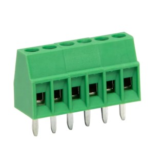 RS PRO PCB Terminal Block, 6-Contact, 2.54 mm Pitch, Through Hole Mount, Brass Housing, Green, 150V 6A Current 173-1209