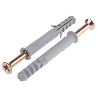 RS PRO Nylon Frame Fixing, 10 mm Drill Diameter, 80 mm Length, Maximum Fixing Thickness 35 mm 275-793