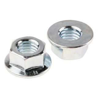 RS PRO Bright Zinc Stainless Steel Flanged Hex Nut M10 DIN 6923 21.80mm Flange Diameter 10mm Height 275-490