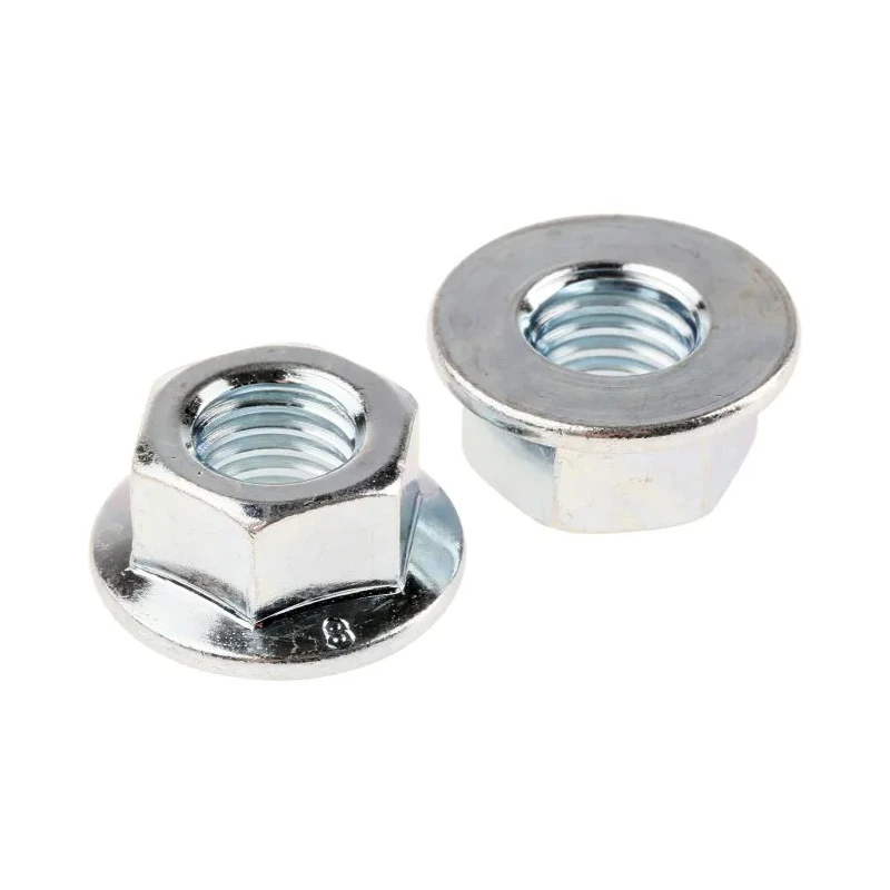 RS PRO Bright Zinc Stainless Steel Flanged Hex Nut M10 DIN 6923 21.80mm Flange Diameter 10mm Height 275-490