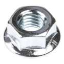 RS PRO Bright Zinc Steel Flanged Hex Nut M8, 17.9 mm Flange Diameter, 13 mm Hex Size, DIN 6923 275-557