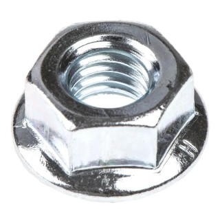 RS PRO Bright Zinc Steel Flanged Hex Nut M8, 17.9 mm Flange Diameter, 13 mm Hex Size, DIN 6923 275-557