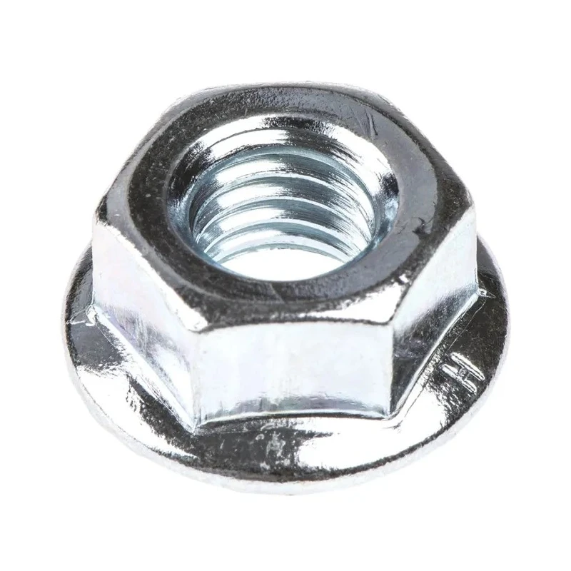 RS PRO Bright Zinc Steel Flanged Hex Nut M8, 17.9 mm Flange Diameter, 13 mm Hex Size, DIN 6923 275-557
