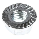 RS PRO Bright Zinc Steel Flanged Hex Nut M8, 17.9 mm Flange Diameter, 13 mm Hex Size, DIN 6923 275-557