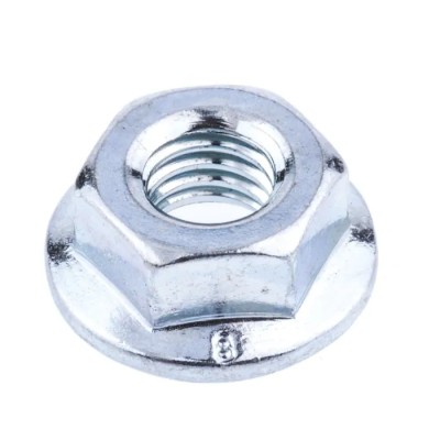RS PRO Bright Zinc Stainless Steel Flanged Hex Nut M6, Flange Diameter 14.20mm, Overall Height 6.0mm DIN 6923 275-541