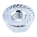 RS PRO Bright Zinc Stainless Steel Flanged Hex Nut M6, Flange Diameter 14.20mm, Overall Height 6.0mm DIN 6923 275-541