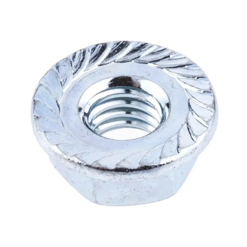 RS PRO Bright Zinc Stainless Steel Flanged Hex Nut M6, Flange Diameter 14.20mm, Overall Height 6.0mm DIN 6923 275-541