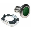 Siemens Green Pilot Light, 30 mm Cutout, Flush Mount, Metal Bezel, IP67, IP66, IP69K Rated 3SU1061-0JD40-0AA0