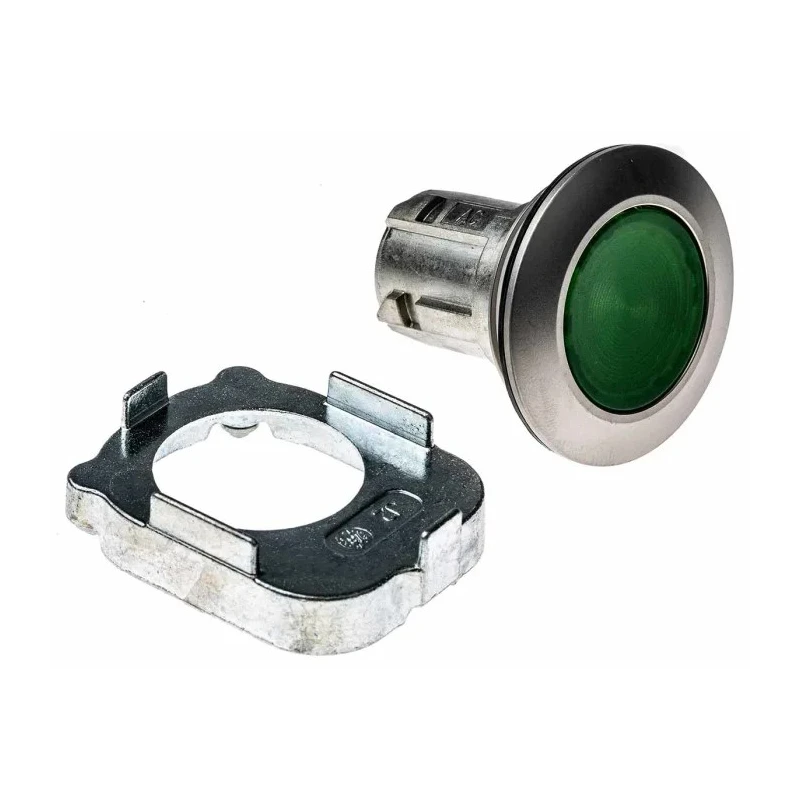 Siemens Green Pilot Light, 30 mm Cutout, Flush Mount, Metal Bezel, IP67, IP66, IP69K Rated 3SU1061-0JD40-0AA0