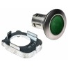 Siemens Green Pilot Light, 30 mm Cutout, Flush Mount, Metal Bezel, IP67, IP66, IP69K Rated 3SU1061-0JD40-0AA0