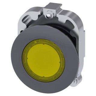 Siemens Yellow Pilot Light 30 mm Cutout Flush Mount Metal Bezel SIRIUS ACT 3SU1061-0JD30-0AA0