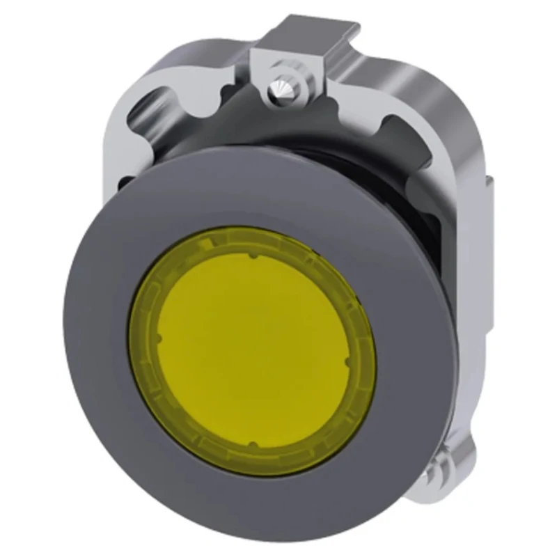 Siemens Yellow Pilot Light 30 mm Cutout Flush Mount Metal Bezel SIRIUS ACT 3SU1061-0JD30-0AA0