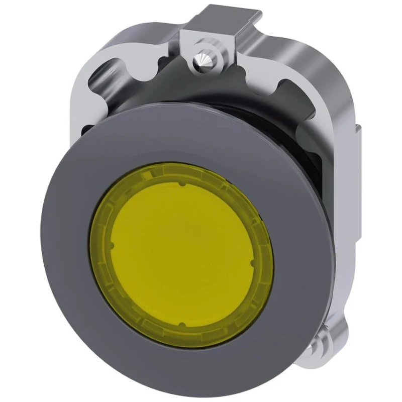 Siemens Yellow Pilot Light 30 mm Cutout Flush Mount Metal Bezel SIRIUS ACT 3SU1061-0JD30-0AA0