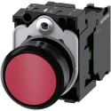 Siemens SIRIUS ACT 3SU11 Series Push Button Complete Unit, Panel Mount, 22 mm Cutout, Red, SPST, IP66 3SU1100-0AB20-1BA0