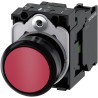 Siemens SIRIUS ACT 3SU11 Series Push Button Complete Unit, Panel Mount, 22 mm Cutout, Red, SPST, IP66 3SU1100-0AB20-1BA0