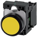 Siemens SIRIUS ACT 3SU11 Series Push Button Complete Unit Panel Mount 22mm Cutout Yellow SPST IP66 IP67 3SU1100-0AB30-1BA0