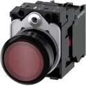 Siemens SIRIUS ACT Illuminated Push Button Complete Unit Panel Mount 22 mm Cutout Red SPST IP66 IP67 IP69K 3SU1102-0AB20-1CA0