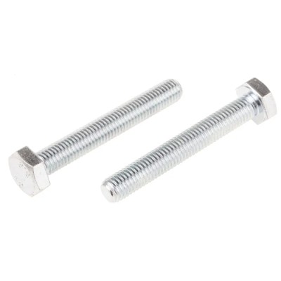 RS PRO Bright Zinc Steel Hex Bolt M10 x 70 mm Grade 8.8 Threaded DIN 933 276-213