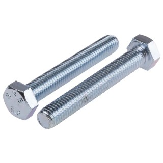 RS PRO Hex Bolt M12 x 80 mm Steel Grade 8.8 Bright Zinc Finish 276-235