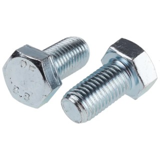 RS PRO Bright Zinc Steel Hex Bolt M16 x 30 mm Grade 8.8 Steel DIN 933 276-241