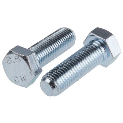 RS PRO Bright Zinc Steel Hex Bolt M16 x 50 mm Grade 8.8 DIN 933 276-285