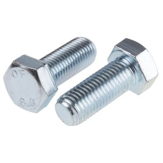 RS PRO Bright Zinc Steel Hex Bolt M20 x 50 mm, Grade 8.8, DIN 933 276-336