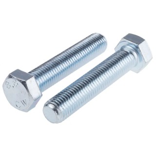 RS PRO Bright Zinc Steel Hex Bolt M20 x 100 mm Grade 8.8 DIN 933 276-370